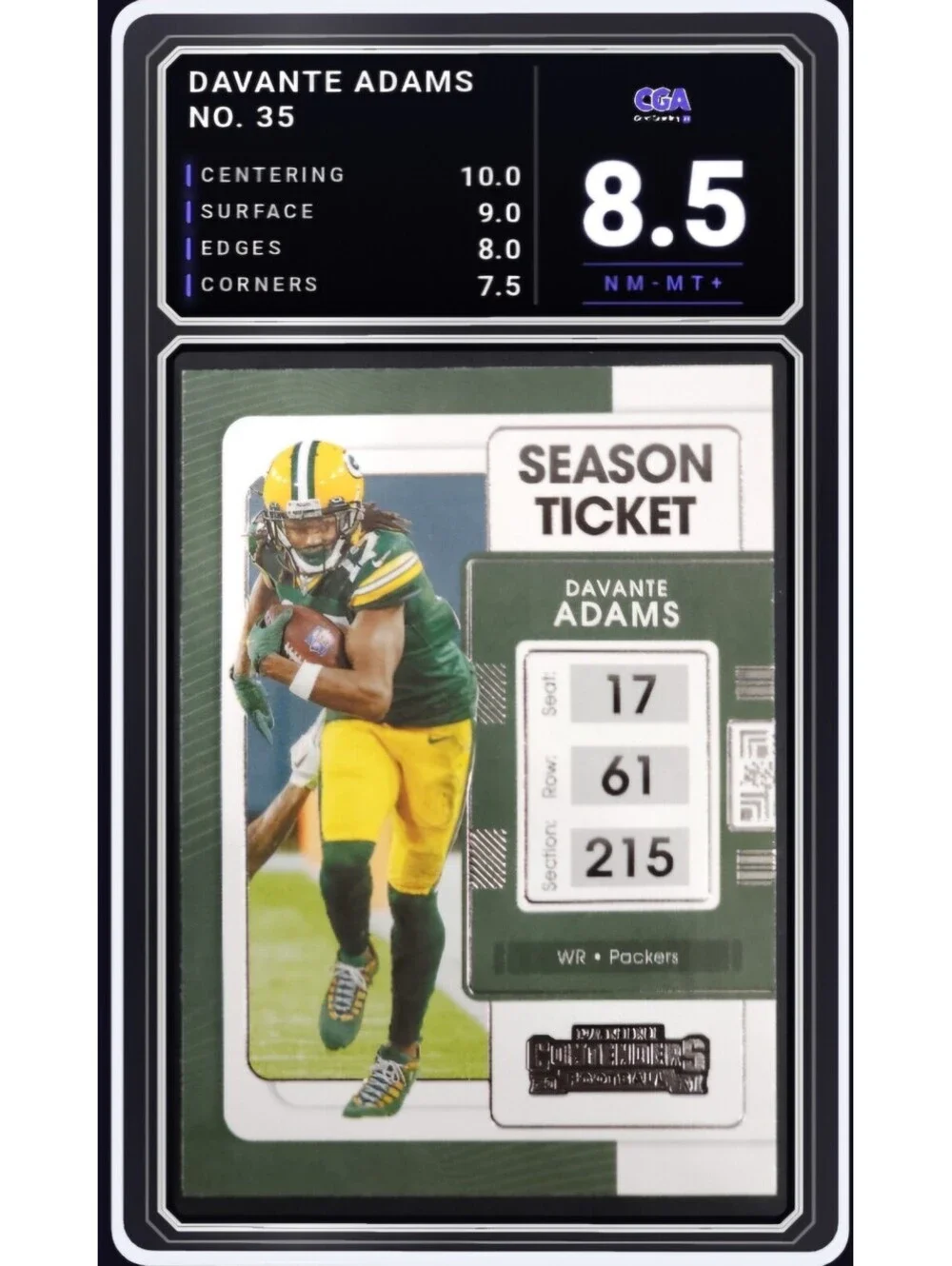 2021 Panini Contenders #35 Davante Adams Packers NFL - CGA 8.5 Digital Grade